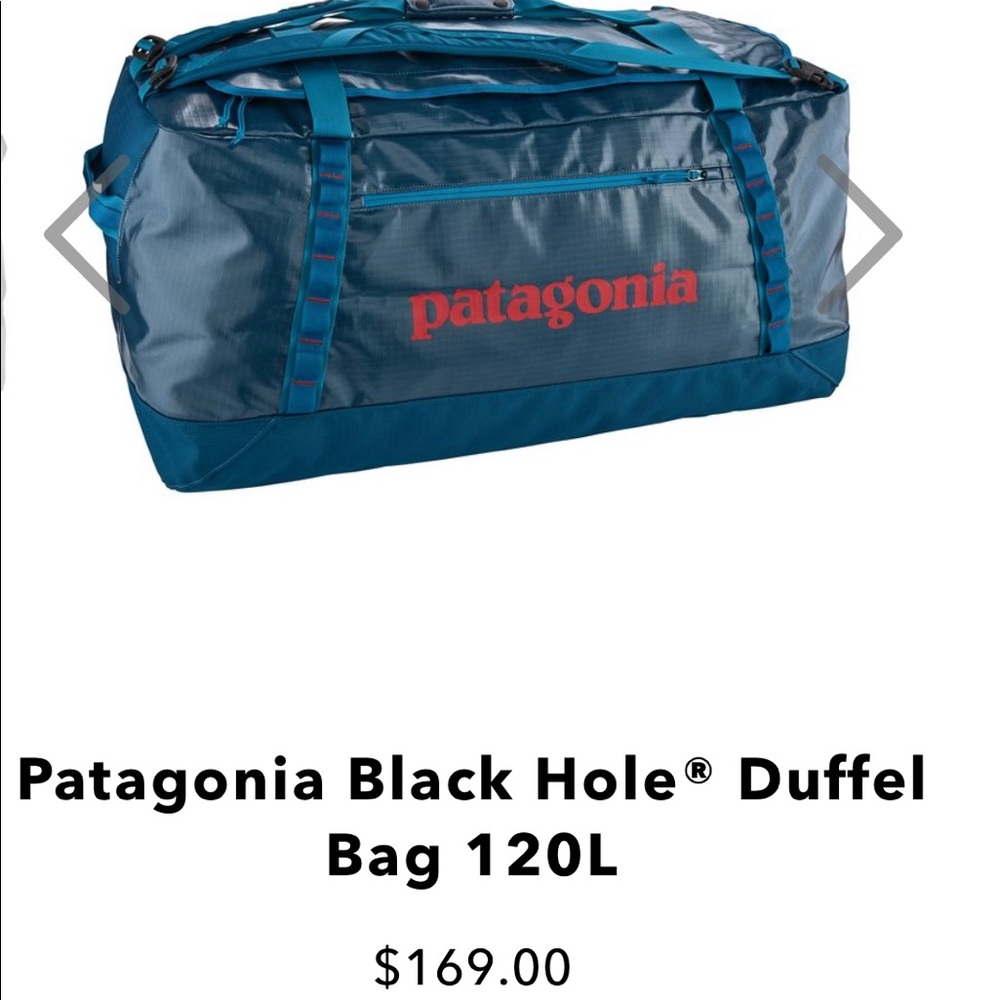Brand new Patagonia black hole duffel 120L.